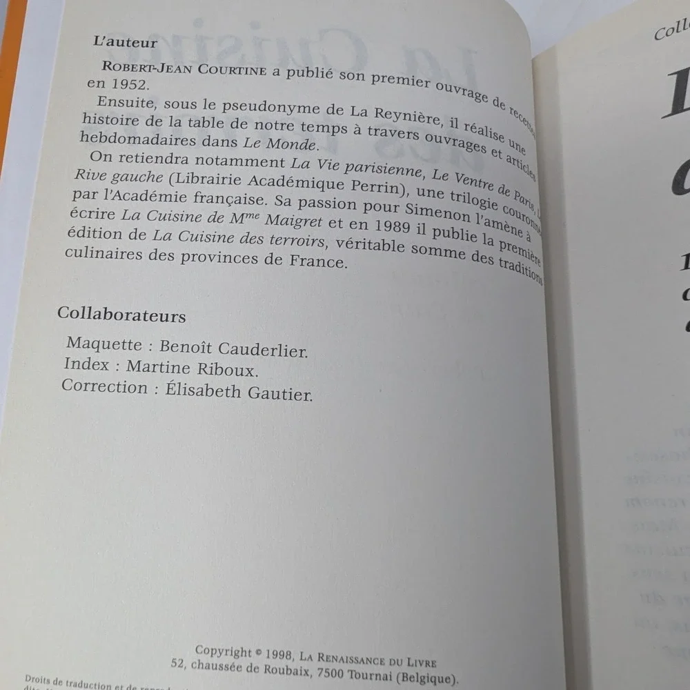 1200 Recettes Regionales French Cookbook Robert-Jean Courtine‎ 1998